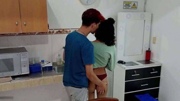 Steamy Step-Sibling Encounter: Pamela Love, a Brunette with a Big Booty, Can't Resist Her Brother's Touch in the Kitchen - FULL STORY - porntry.com - Colombia on systemporn.com