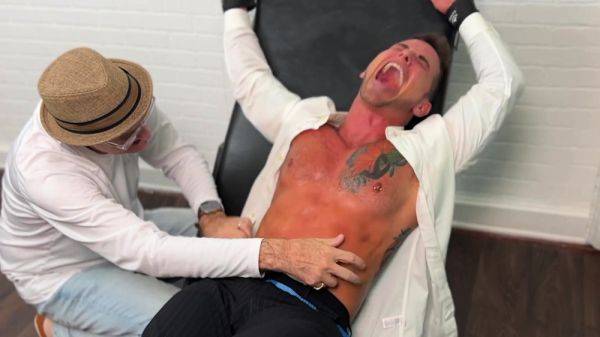 Tied Up Archer Croft Endures Tickles On His Size 8 Feet - drtuber.com on systemporn.com