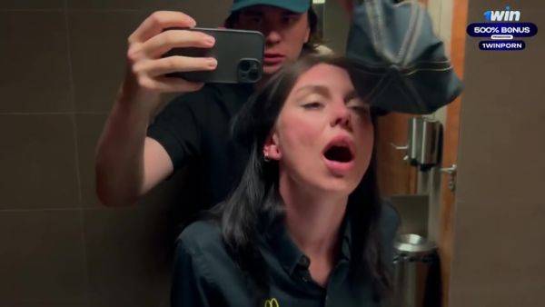 Risky Public Sex In The Toilet Fucked A Mcdonalds Worker Because Of Spilled Soda! - Eva Soda - hclips.com on systemporn.com