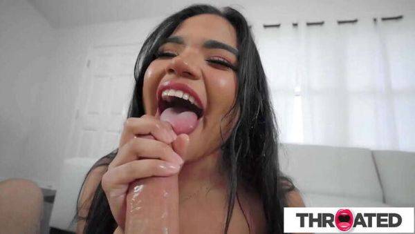 Latin Beauty Summer Col Gives Intense Blowjob and Gets Messy with Apollo Banks - xxxfiles.com on systemporn.com