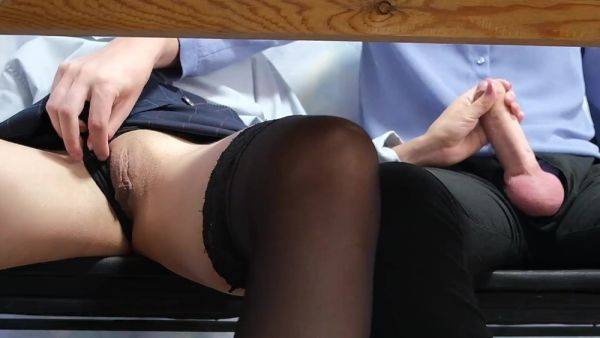 It's boring in class as always, so I'll touch my hot classmate at the desk - anysex.com on systemporn.com