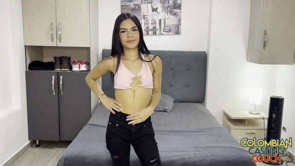 Tiny 18-Year-Old Colombian Latina's First Casting Creampie - porntry.com - Colombia on systemporn.com