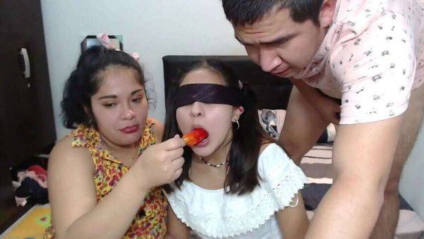 A Sizzling Latina's First Time Trying a Cock, Blindfolded in Amateur Lingerie - veryfreeporn.com on systemporn.com