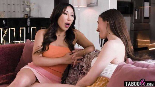 Lesbian Maya Woulfe Dominates Nicole Doshi with Strapon for Anal Play - porntry.com - China on systemporn.com