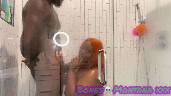 Ebony BBW Shower Fun with Juicy T & Bones Montana - veryfreeporn.com on systemporn.com