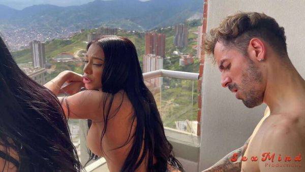 Yenifer Chacon: Venezuelan Brunette with Big Breasts in Intense Encounter with Coach on Balcony - xxxfiles.com - Venezuela on systemporn.com