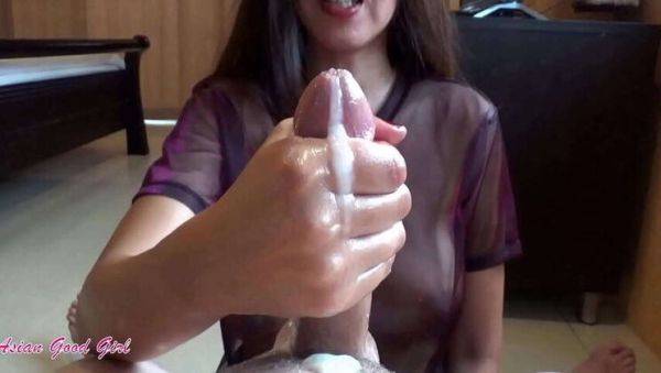 Asian Good Girl's Handjob Compilation 2 - Big White Cock & Oil - porntry.com - Thailand on systemporn.com