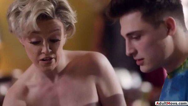 Stepson Gets Stepmom Milf's Shaved Pussy Wet with Titty Fuck Action - xxxfiles.com on systemporn.com