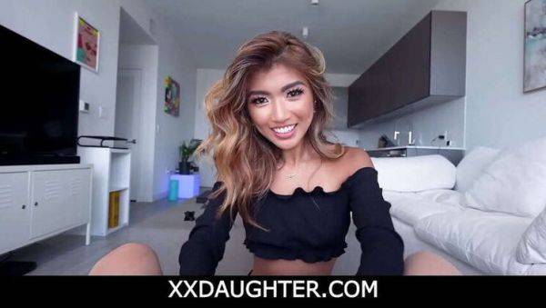 Asian Teen Clara Trinity Gets Frisky with Step-Dad as Mom Showers: Blowjob, Sex, & Deepthroat Action - porntry.com on systemporn.com