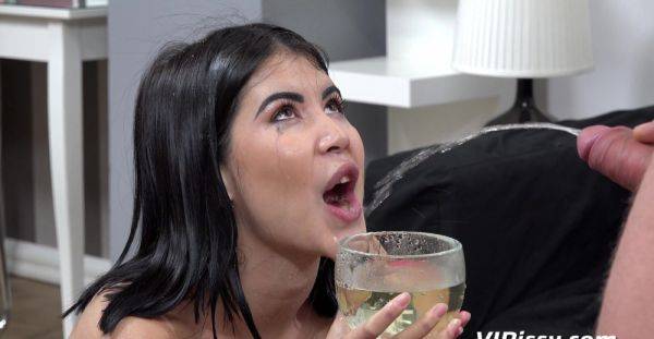 Brunette beauty drinks pee and fucks in the ultimate sex fetishes - alphaporno.com on systemporn.com