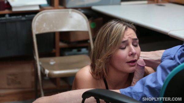 Shoplifter agrees to suck cock and bend ass in exchange for her freedom - hellporno.com on systemporn.com