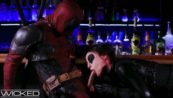 Jennifer White Gives Deadpool a Hard Blowjob and Takes a Cumshot on Her Face - porntry.com on systemporn.com