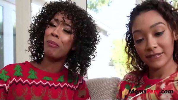 Stepmom and Teen Slut Celebrate Christmas with Hardcore Threesome - Misty Stone, Sarah Lace - porntry.com - Usa on systemporn.com