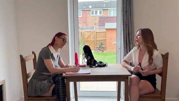 Firegirl's Fuckery School: Hot MILF Teacher in Lingerie and High Heels Fucks Student with Strap-On - xxxfiles.com on systemporn.com