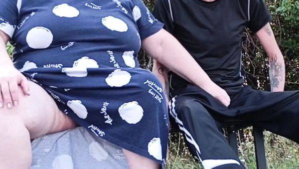 Stepmom Fingering My Cock on Park Bench Outdoor Sex - xxxfiles.com on systemporn.com