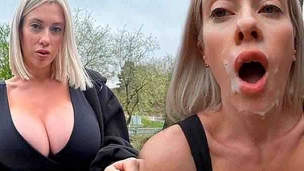Big Tits Blonde Amateur Hitchhiker Takes Huge Cum Load on Face in Public POV - veryfreeporn.com - France on systemporn.com