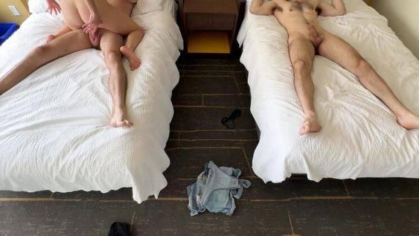 Blonde Wife Takes Double Creampie from Two Guys on Sofa - porntry.com - Britain on systemporn.com