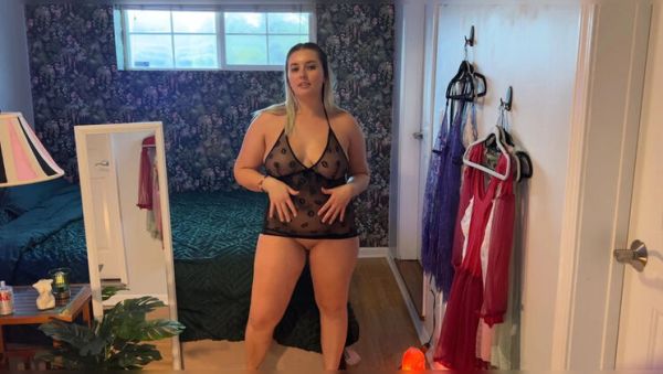 Curvy YouTuber Erika Kay Flashes Pussy in See-Through Dress Try-On Haul - Big Natural Tits & Close-Ups - porntry.com - Britain - Usa on systemporn.com