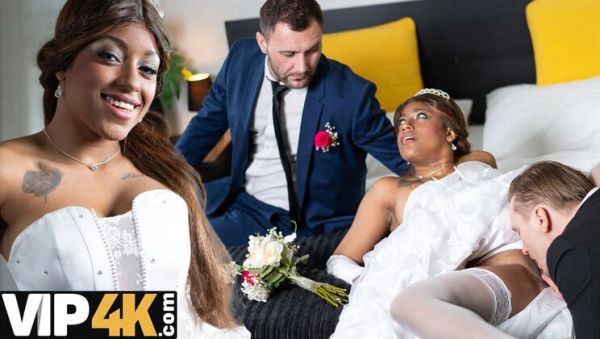 Hot Brunette Bride Fucked Hard Before Wedding - Interracial Sex with Big Ass Vicky Menage - veryfreeporn.com - Britain on systemporn.com
