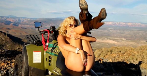 A hot girl Kiara Diane caresses her pussy while riding a bike in nature - alphaporno.com on systemporn.com