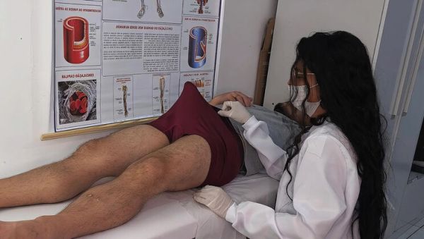 Nurse Excited By Patient's Huge Uncontrollable Erection In Hospital - Brunette Latina In Uniform - xxxfiles.com - Brazil on systemporn.com