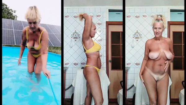 Lukerya's After Pool Fun - Amateur MILF Solo Pleasure in Lingerie - porntry.com - Ukraine on systemporn.com