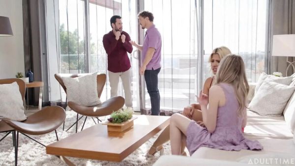 Horny Hotwife Scarlett Sage Swaps Husbands with Bestie Carlita Ray for Wild Group Fuck - Blonde MILF Threesome - porntry.com - Britain on systemporn.com