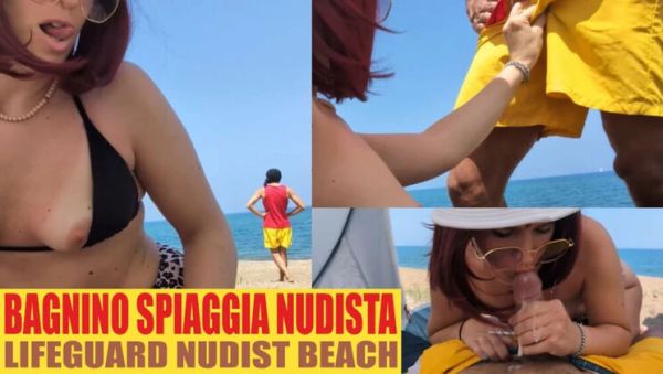 MILF Redhead Fucks Lifeguard on Nudist Beach - Outdoor Public Sex - veryfreeporn.com - Italy on systemporn.com