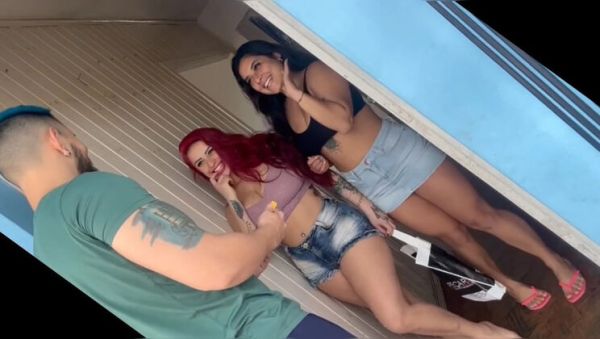 Delivery Man Surprised by Camila and Argentina Iara Threesome - Blowjob and Doggystyle with Hot Latina Amateurs - porntry.com - Brazil - Argentina on systemporn.com
