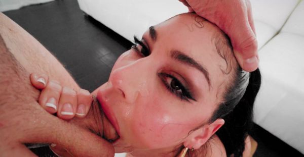 Queenie Sateen experiences intense deepthroat on the sofa with Mick Blue. - alphaporno.com on systemporn.com