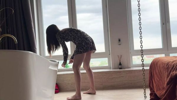 Skinny Russian Cleaning Lady In Short Dress Foot Fetish POV Worship - xxxfiles.com - Russia on systemporn.com