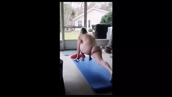 Amateur BBW Granny Yoga Fail - Clothes Fall Off Saggy Tits & Pussy - xxxfiles.com - Usa on systemporn.com