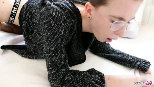 German Short Hair Nerd Girl Lia Louise Gets Hard Fuck - Big Natural Tits Bouncing - veryfreeporn.com - Germany on systemporn.com