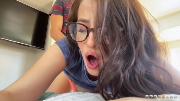 Brunette With Glasses Gets Dicked Down With Aubree Valentine - videohdzog.com on systemporn.com
