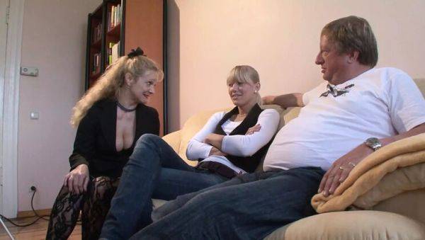 Hot German MILF Simone and Blonde Laureen Pink Suck Big Cock Together - Huge Cumshot - porntry.com - Germany on systemporn.com