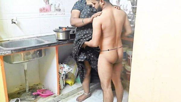 Desi Stepmom Fucked Hard in Kitchen While Cooking - Hot Indian MILF Takes BBC - porntry.com - India on systemporn.com