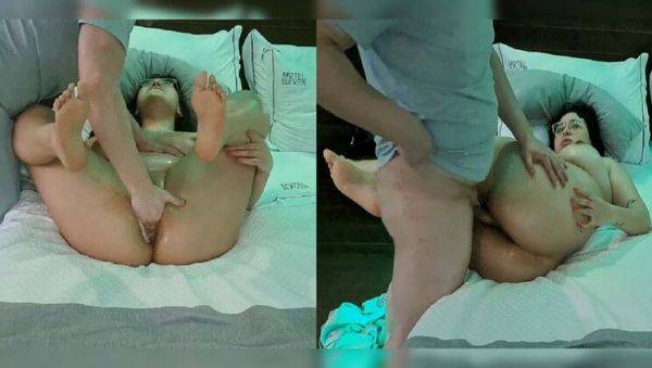 Curvy Latina MILF gets oiled up and squirts hard for hotel handyman - porntry.com on systemporn.com