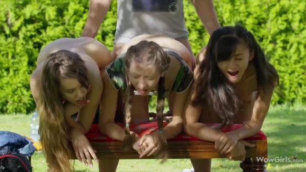 Hottest And In An Incredible Foursome In A Public Park With Elle Rose, Stephanie Moon And Shrima Malati - hotmovs.com on systemporn.com