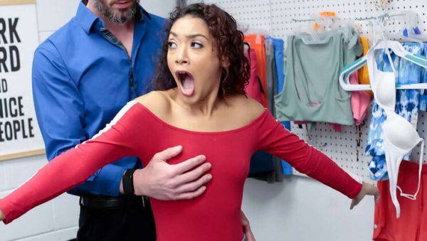 Ebony Teen Sarah Lace Caught Shoplifting and Punished with Rough Anal by Officer Mike Mancini - xxxfiles.com on systemporn.com