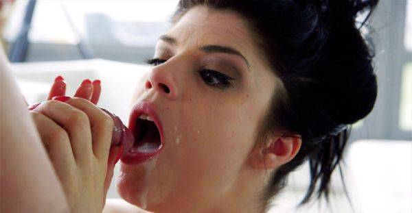 Fine brunette swallows rivers of cum in the end of a great cam fuck - alphaporno.com on systemporn.com