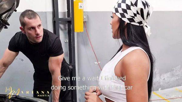 Hot Latina Mechanic Mariana Martix Fucks Stranger Duncan Saint in Car - veryfreeporn.com - Usa - Colombia on systemporn.com