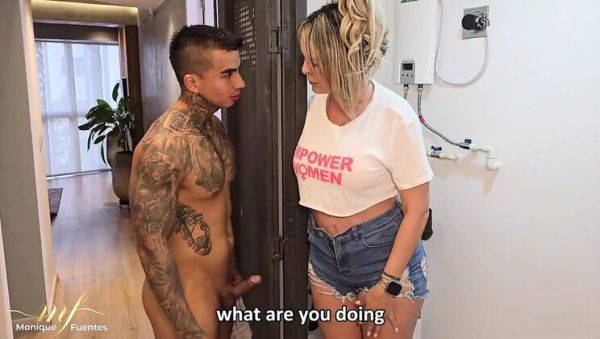 Big Ass Stepmom Monique Fuentes Takes Stepson's Load in Her Tight Pussy - Creampie Doggy Style - veryfreeporn.com - Colombia on systemporn.com