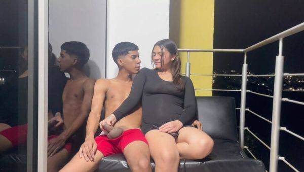 Step Sister Gets Wild on Balcony - Hardcore Outdoor Fuck and Cum Swallow - xxxfiles.com - Venezuela on systemporn.com