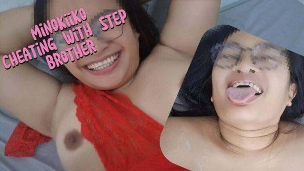 Minokiiko Fucks Step Brother While Husband is Away on Business Trip - Asian MILF Cheating with Cum on Tits - veryfreeporn.com - Indonesia on systemporn.com