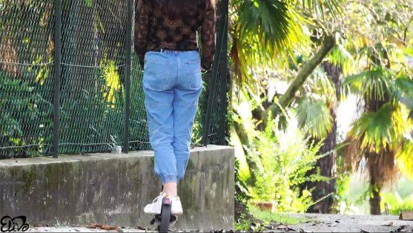 Hot Brunette ElivaLove Sucks Cock and Swallows Cum in Garage - porntry.com on systemporn.com