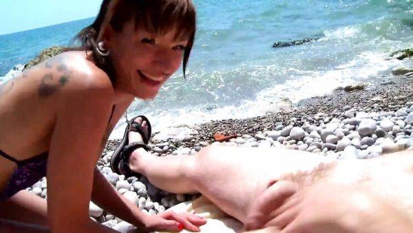18-Year-Old Zoe Nil Gets Her Tight Pussy Fucked Hard on the Beach - veryfreeporn.com on systemporn.com