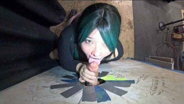 Naughty Asian teen wife cheats at gloryhole - sucks stranger's big load and swallows every drop - xxxfiles.com - Usa on systemporn.com