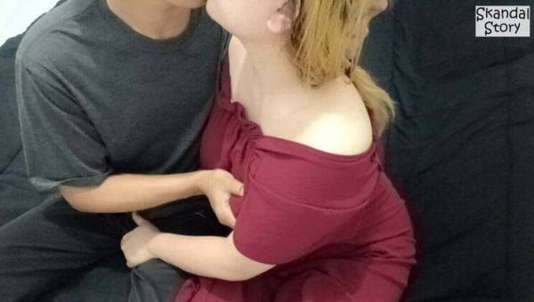 Sexy BBW Asian Stepmom in Red Shirt Fucks Step Son - Homemade Indonesian Hijab Porn - veryfreeporn.com - Japan - Indonesia on systemporn.com