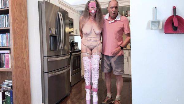 AmelieRMoreau Blindfolded & Gagged in Hot BDSM Bondage - Small Tits Jewish Babe in Stockings - porntry.com - Usa on systemporn.com