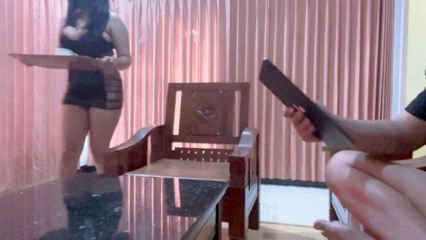 Hot Indonesian Waitress Fucked Hard by Boss in Living Room - Nadalyne Creampie - porntry.com - Indonesia on systemporn.com